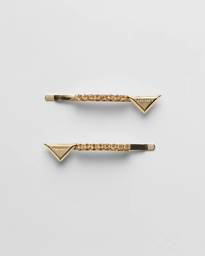 Embellished brass hair clip