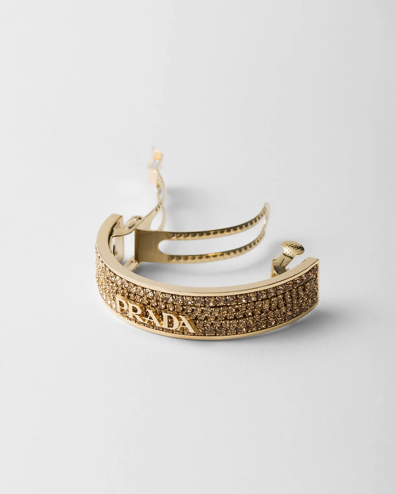 Brass hair clip with crystals