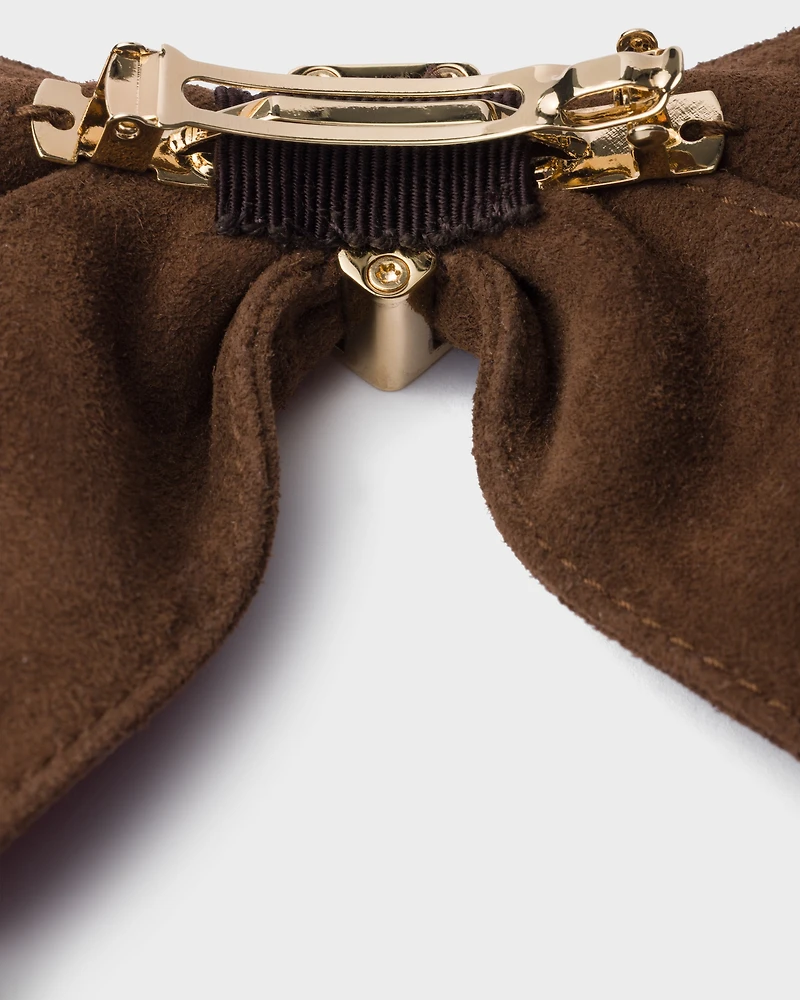 Suede hair clip