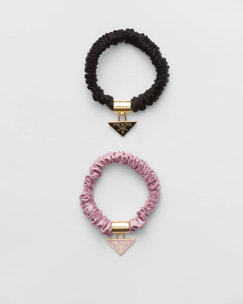 Satin crepe elastic hair ties