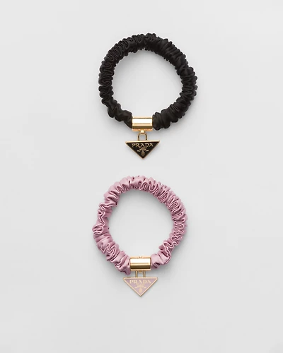 Satin crepe elastic hair ties