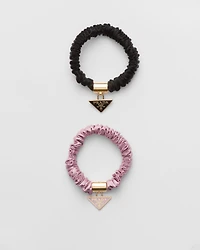 Satin crepe elastic hair ties