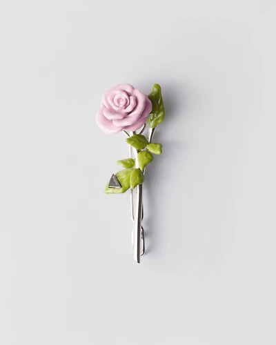 Enamelled metal hair clip