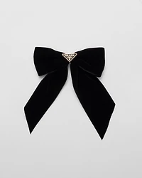 Velvet bow hair clip