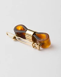 Plex and metal hair clip