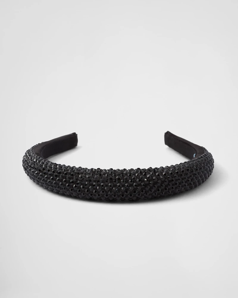 Satin hairband with crystals