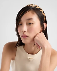 Printed leather headband