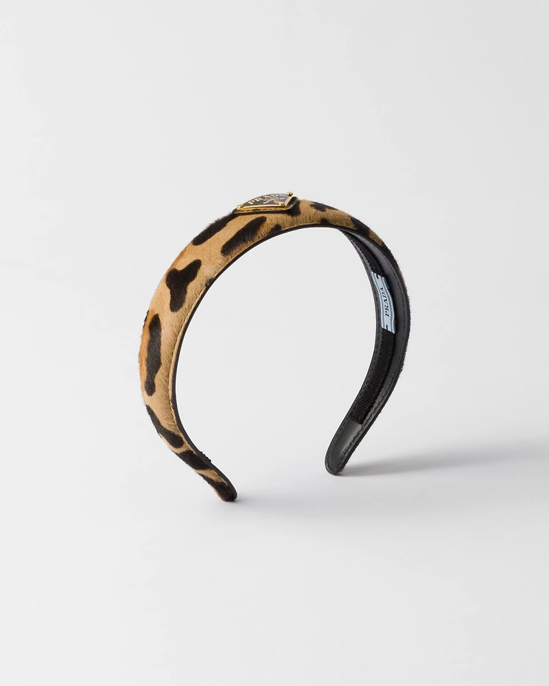 Printed leather headband