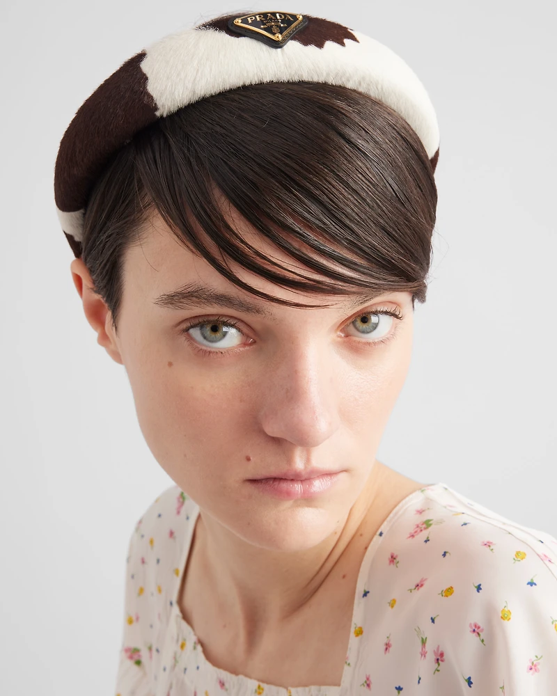 Printed leather headband