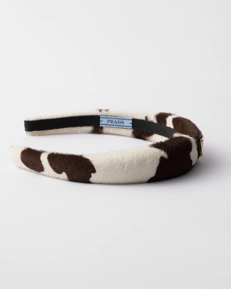 Printed leather headband