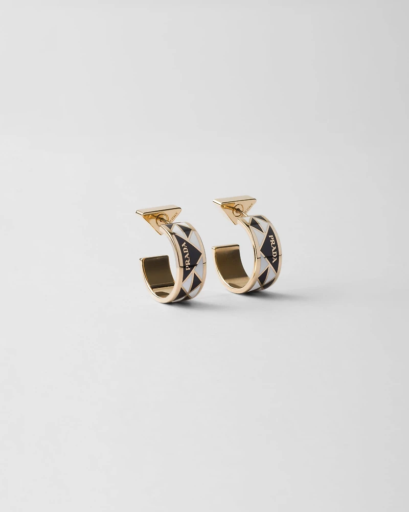 Enameled metal earrings