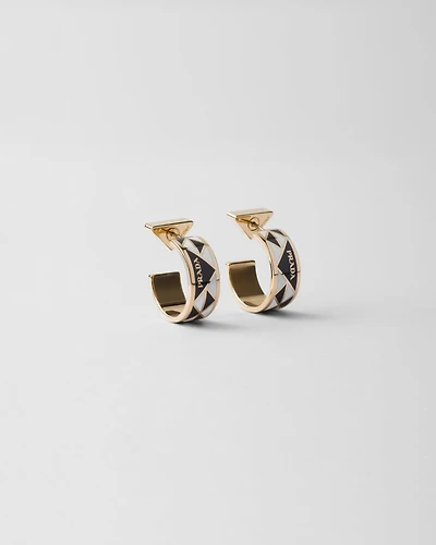 Enameled metal earrings