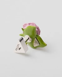 Enameled metal earrings
