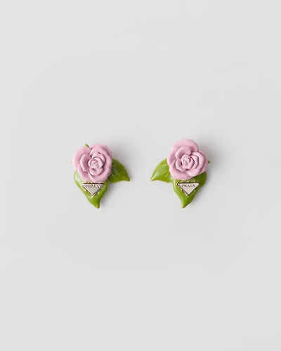 Enameled metal earrings