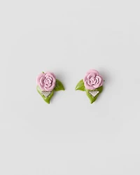 Enameled metal earrings