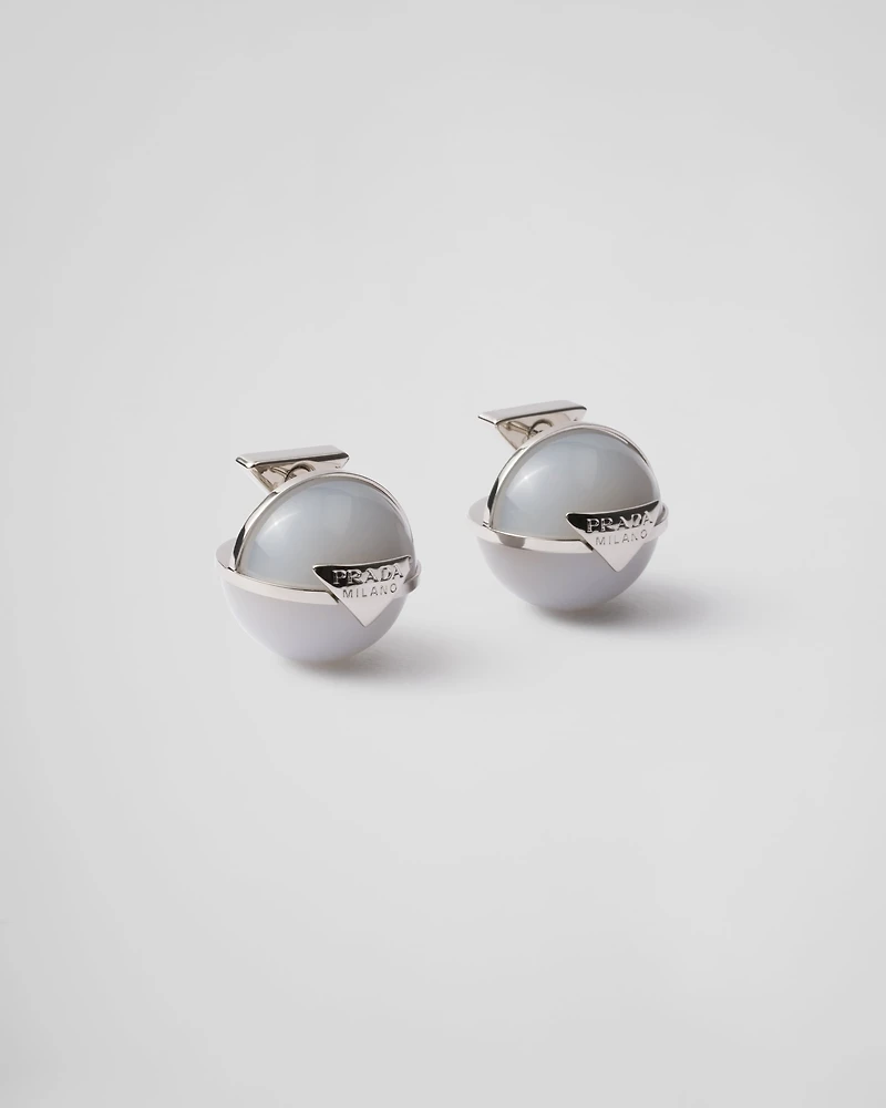 Metal and Plexiglas earrings