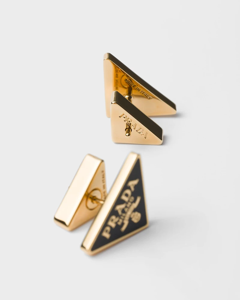Enameled metal earrings