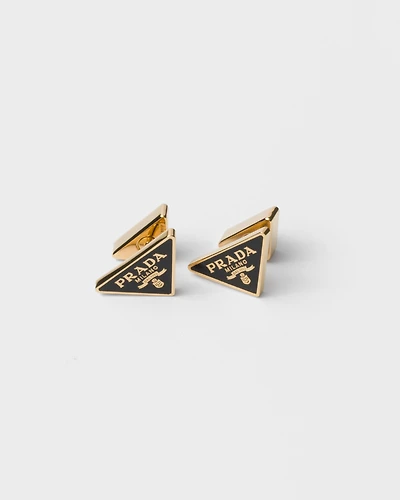 Enameled metal earrings
