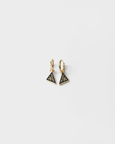 Enameled metal earrings