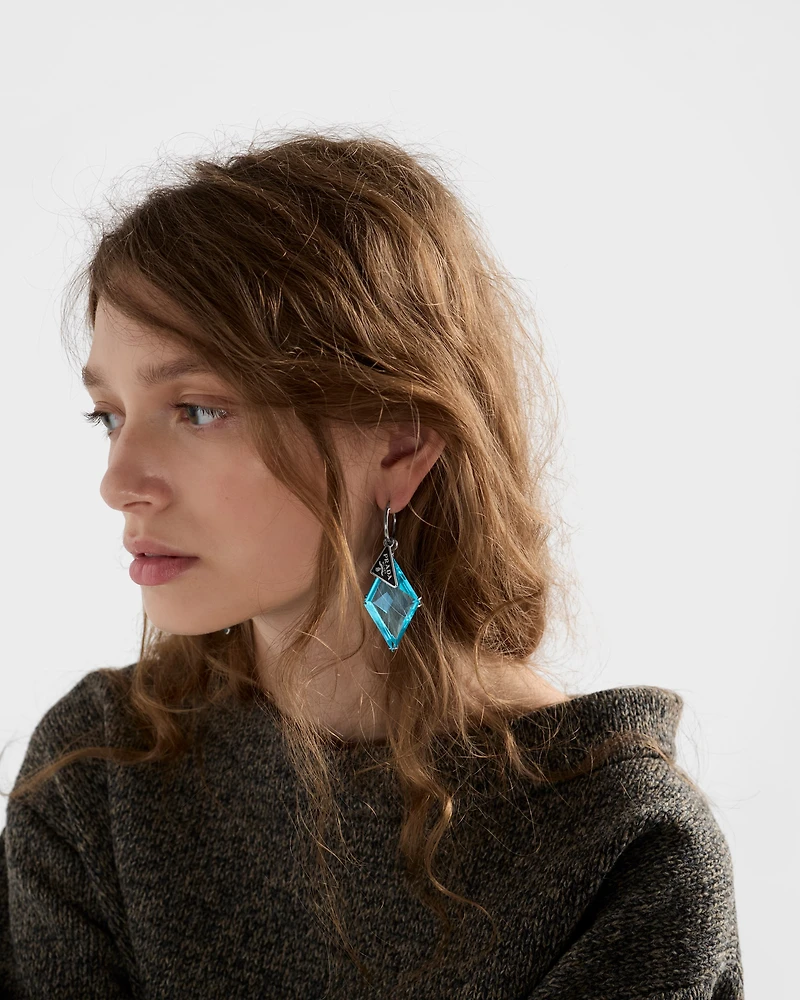 Metal and glass earrings