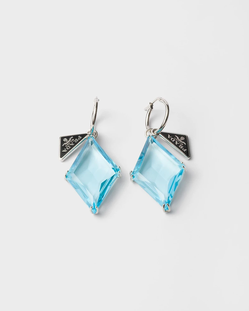 Metal and glass earrings