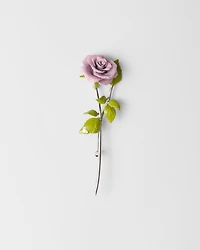 Enameled metal brooch