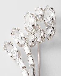 Metal brooch with crystals
