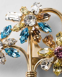 Metal brooch with crystals