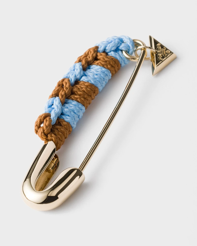 Metal safety pin brooch