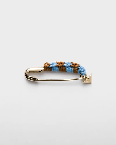 Metal safety pin brooch