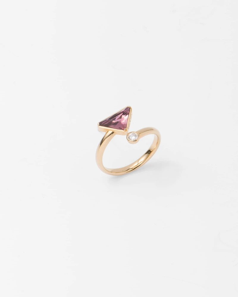 Eternal gold contrarié ring yellow with diamond and amethyst