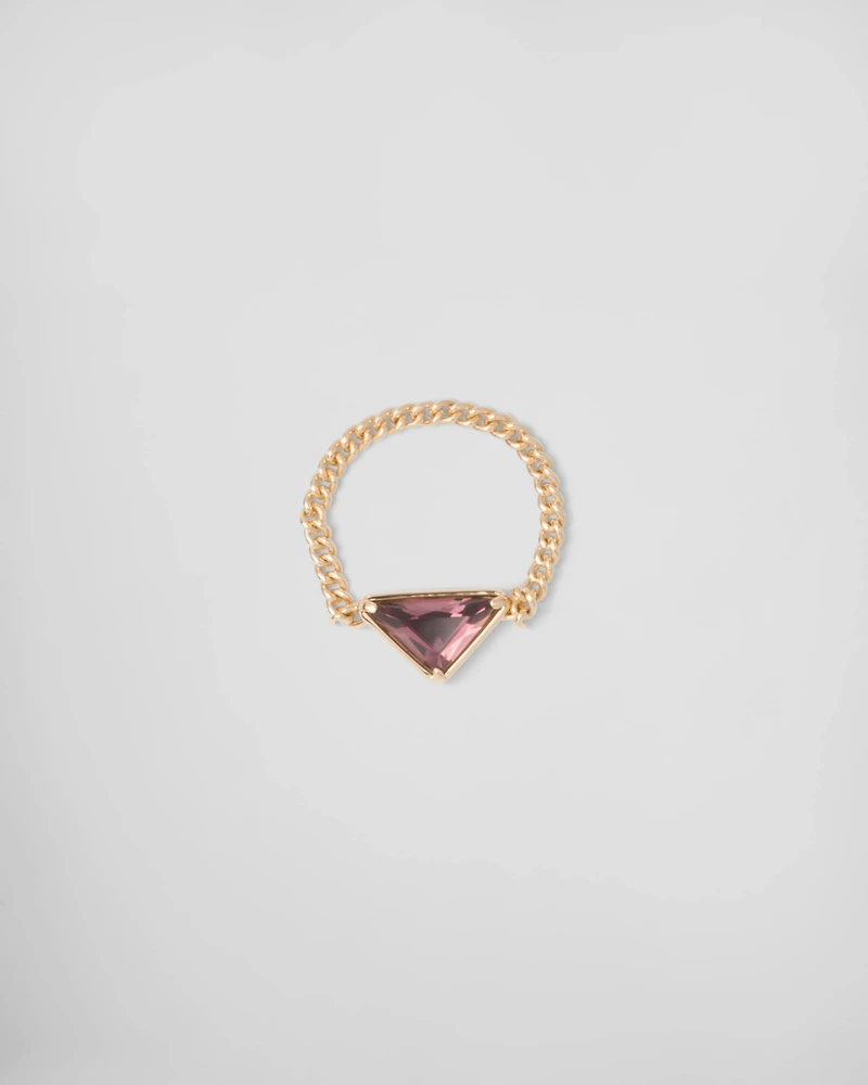 Eternal gold chain ring yellow with amethyst