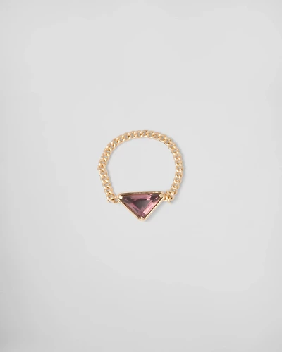 Eternal gold chain ring yellow with amethyst
