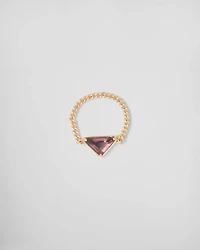 Eternal gold chain ring yellow with amethyst