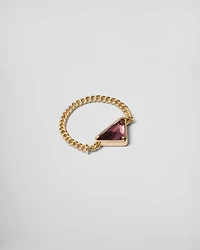Eternal gold chain ring yellow with amethyst