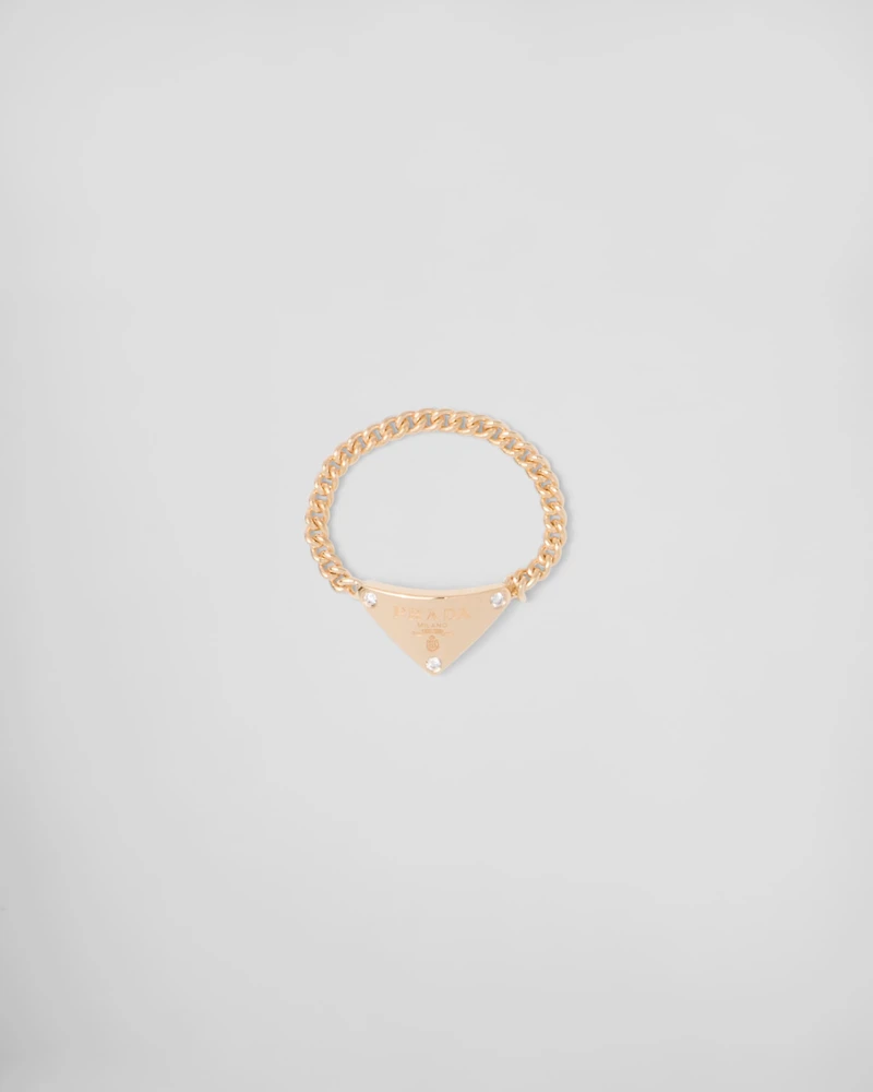 Eternal gold chain ring yellow with diamonds