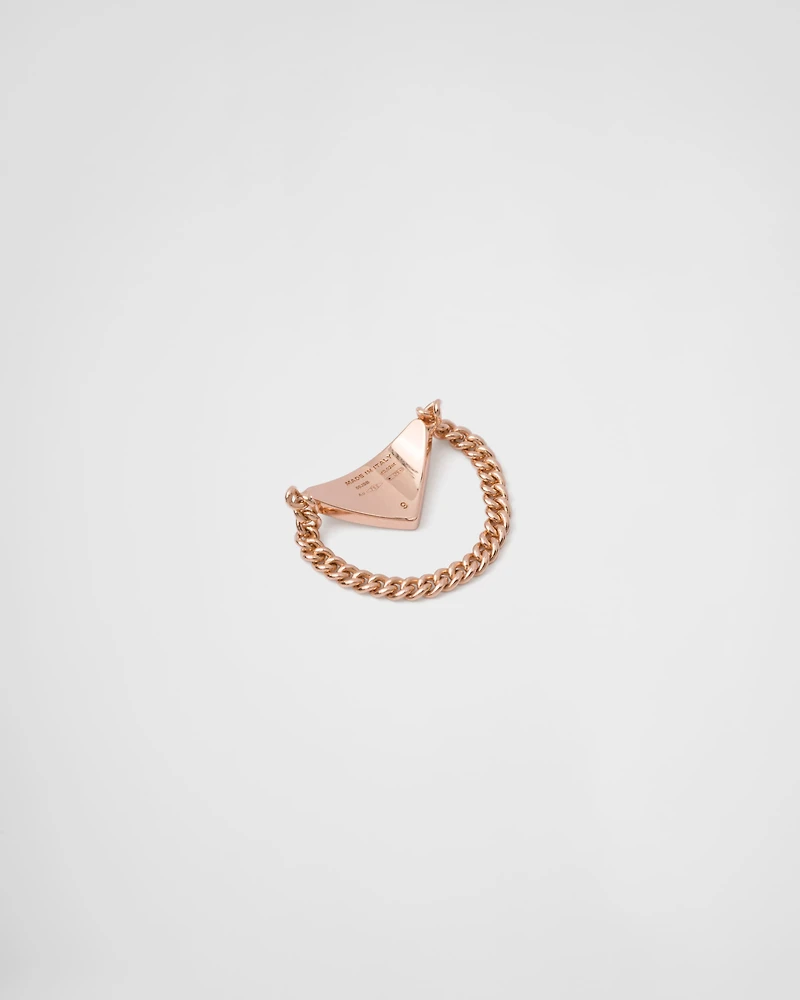 Eternal gold chain ring rose with diamonds