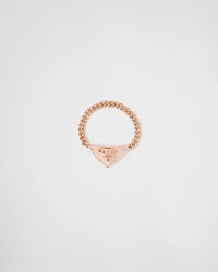 Eternal gold chain ring rose with diamonds