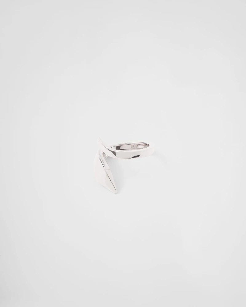 Eternal gold snake mini ring white