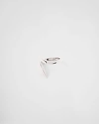 Eternal gold snake mini ring white
