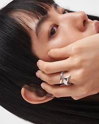 Eternal gold snake mini ring white