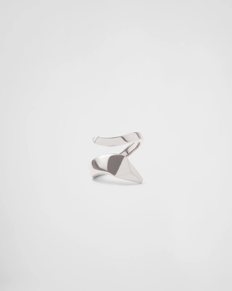 Eternal gold snake mini ring white