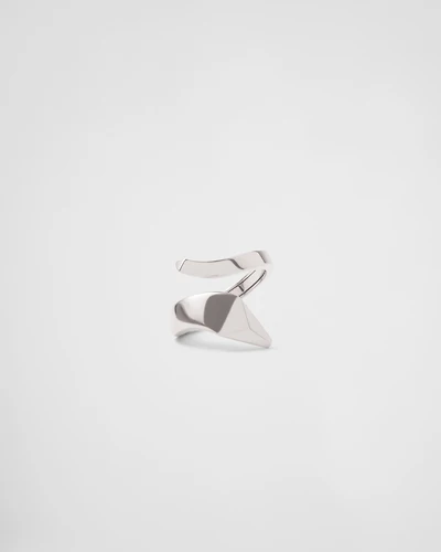 Eternal gold snake mini ring white