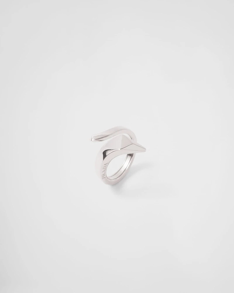 Eternal gold snake mini ring white