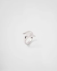 Eternal gold snake mini ring white