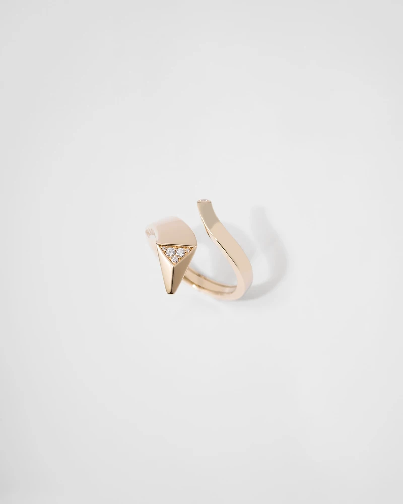 Eternal gold snake mini ring yellow and diamonds