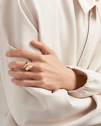 Eternal gold snake mini ring yellow and diamonds