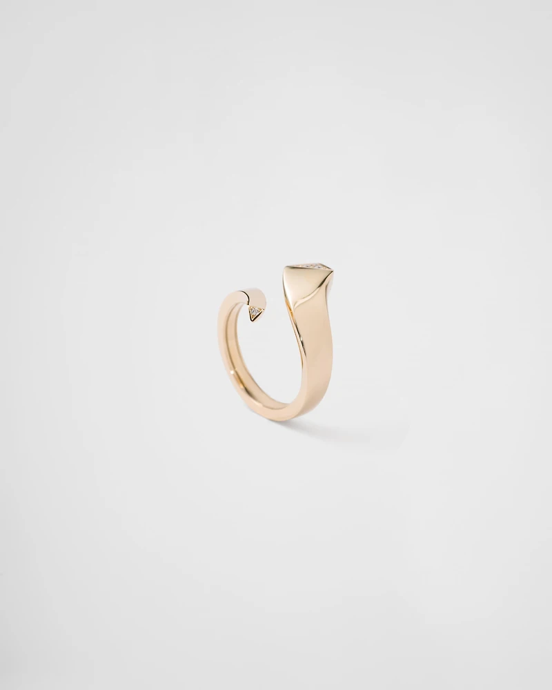 Eternal gold snake mini ring yellow and diamonds