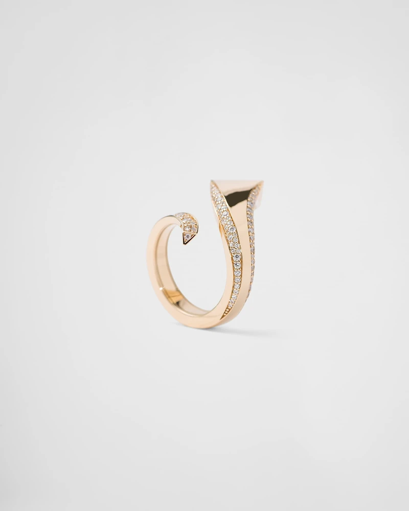 Eternal gold snake ring yellow and diamonds
