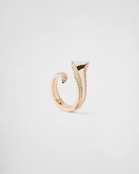 Eternal gold snake ring yellow and diamonds